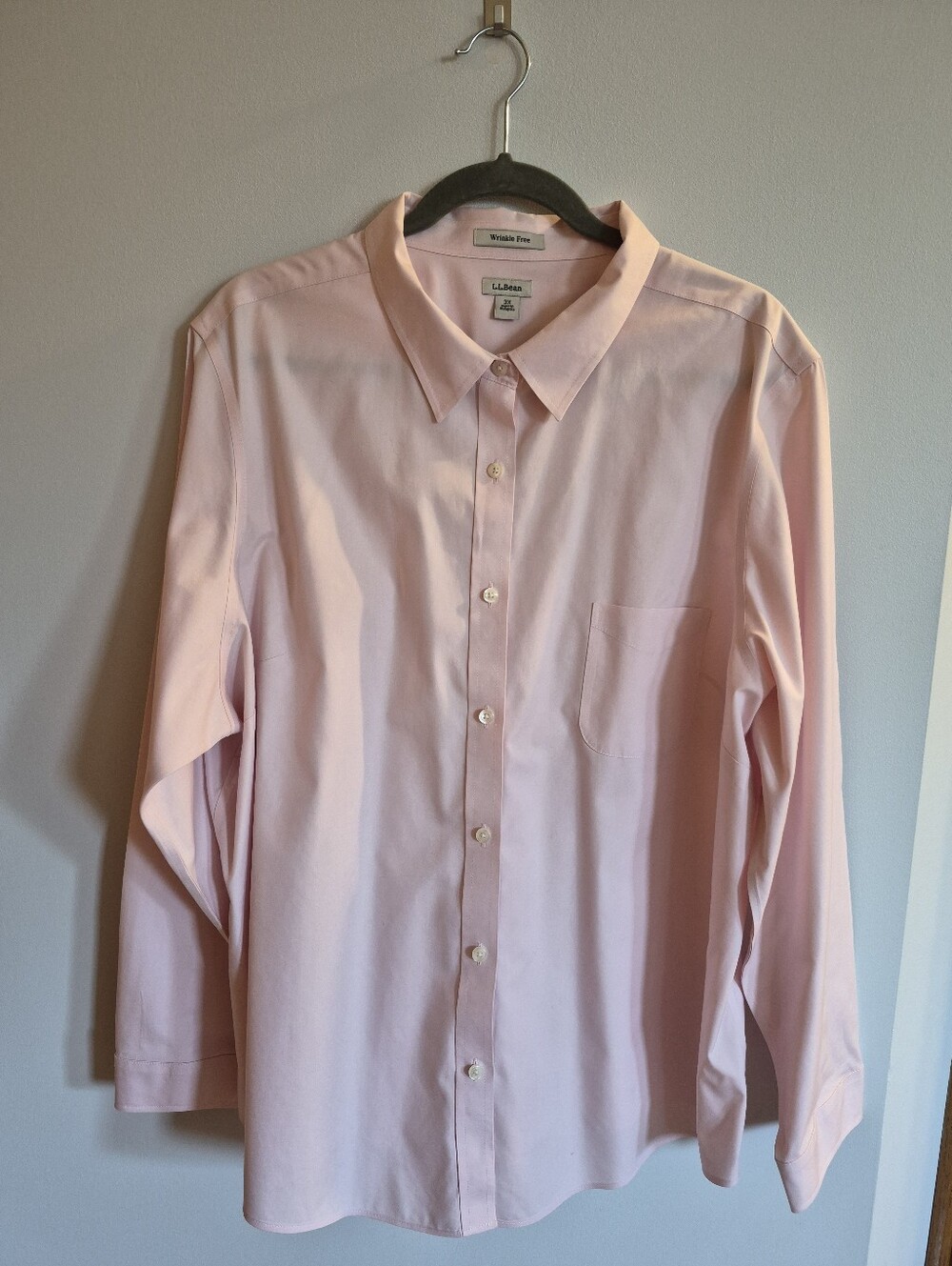 L.L.Bean Plus Size Light Pink Dress Shirt Button Down Size 3X
